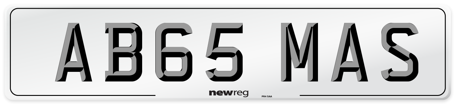 AB65 MAS Number Plate from New Reg